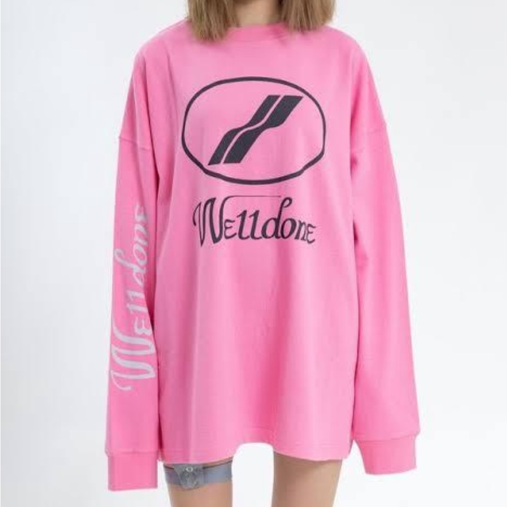 Pink Spellout We11done Welldone
Cotton Jersey Crewneck